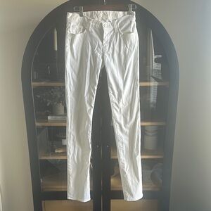 7 For All Mankind Women's White Straight Leg Jeans